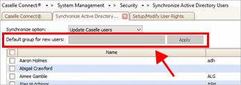 Default Group New Users box